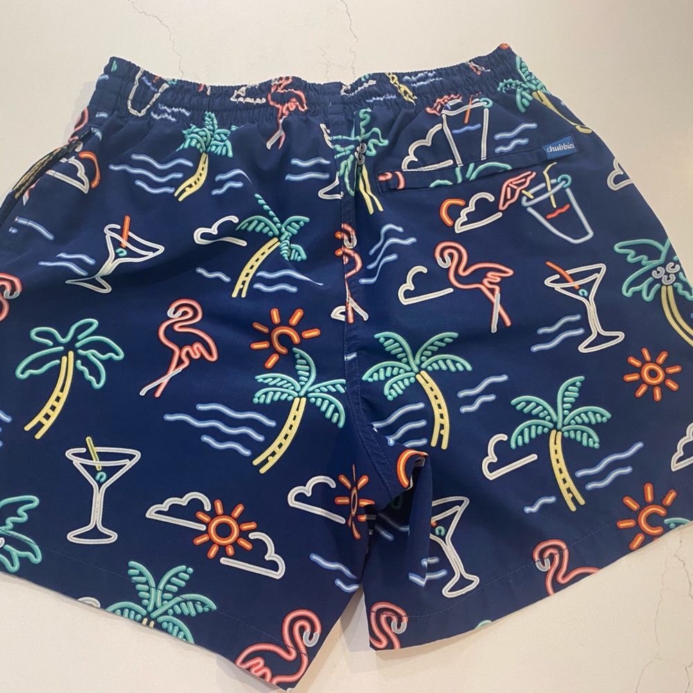 Chubbies Men 5.5” inseam swim trunks. Excellent condition.